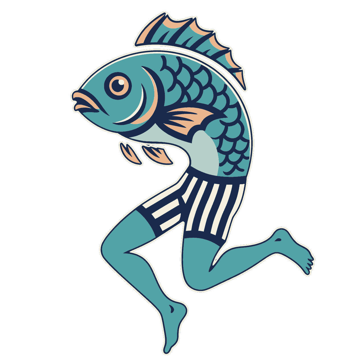 Brando, the Reverse Mermaid mascot